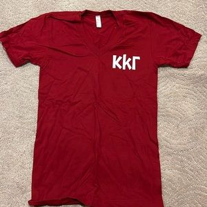 Red Kappa Kappa Gamma KKG sorority V-Neck T-Shirt size small